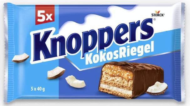 🥥 3 x 5er Pack Knoppers KokosRiegel, je 200g für 4,99€ (statt 8€)