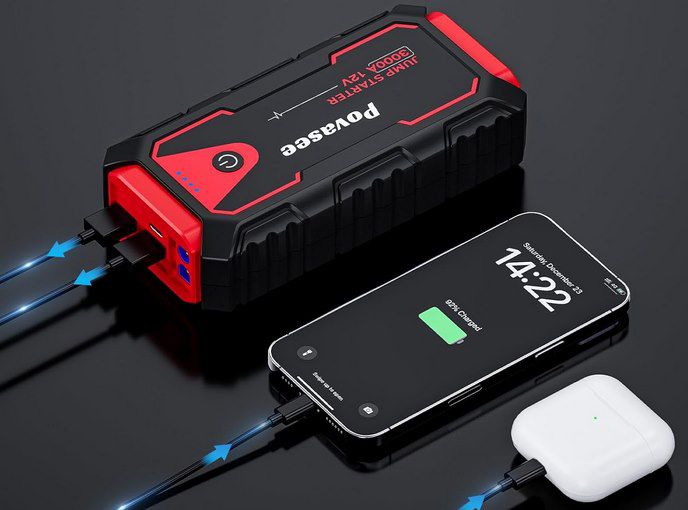 Povasee A30 Starthilfe & Powerbank mit 3.000A für 49,87€ (statt 66€)