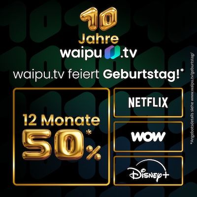 🔥 -50% auf ALLE Pakete 📺 waipu.tv Perfect Plus inkl. Pay-TV ab 3,24€ mtl. – auch mit Netflix, Disney+ uvm.