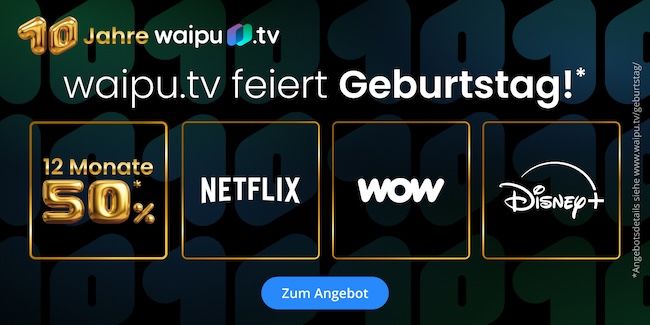 🔥 -50% auf ALLE Pakete 📺 waipu.tv inkl. Pay-TV ab 3,24€ mtl. - auch mit Netflix, Disney+ uvm. 🔥 50% auf ALLE Pakete 📺 waipu.tv inkl. Pay TV ab 3,24€ mtl. auch mit Netflix, Disney+ uvm.