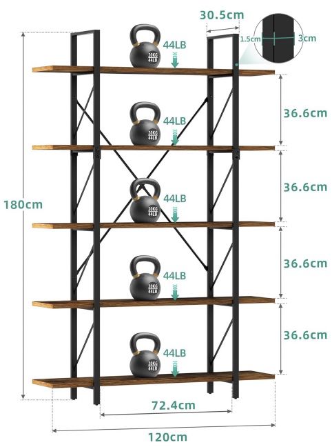 YITAHOME Standregal mit 5 Ebenen für 49,99€ (statt 100€)