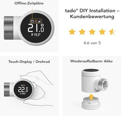 ♨️ tado Smartes Heizkörperthermostat X für 49,99€ (statt 60€)