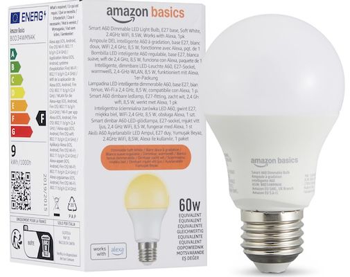💡 Amazon Basics smarte A60 LED Glühbirne für 8,49€ (statt 10€)