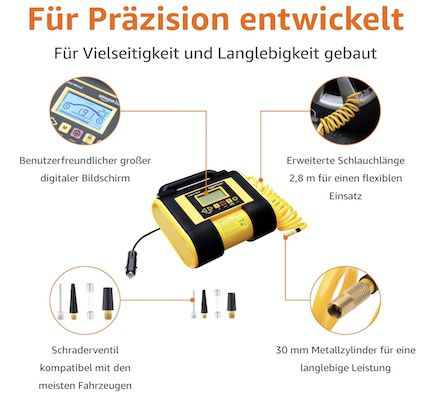 🛞 Amazon Basics Tragbare Luftkompressorpumpe für 30,90€ (statt 44€)