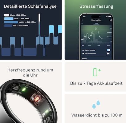 🆒💍 OURA Gen3 Horizon Smart Ring in Black & versch. Größen für 229€ (statt 267€)