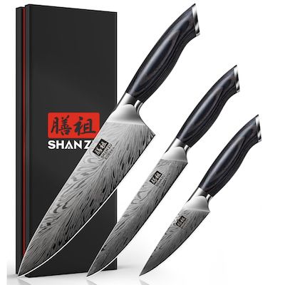 🔪 SHAN ZU 3 tlg. Messerset aus Pulverstahl für 56,52€ (statt 65€)