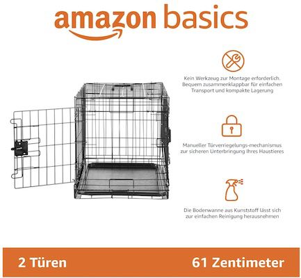 🐶 Amazon Basics Hundekäfig mit 61 x 45,7 x 50,8 cm für 26,99€ (statt 34€)