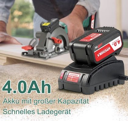 🪚🪵 HYCHIKA Handkreissäge mit 4,0Ah Akku & Ladegerät inkl. Werkzeugtasche für 88€ (statt 103€)