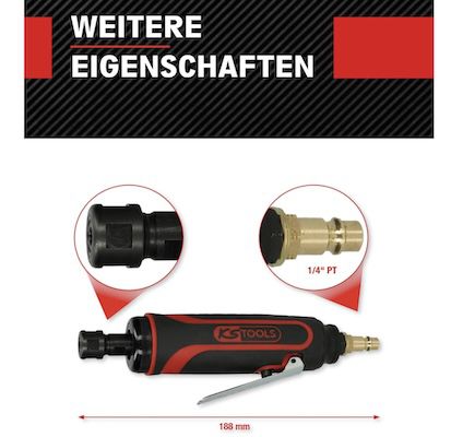 🌬️ KS Tools Druckluft Stabschleifer mit 23.000 U/min für 57,50€ (statt 71€)