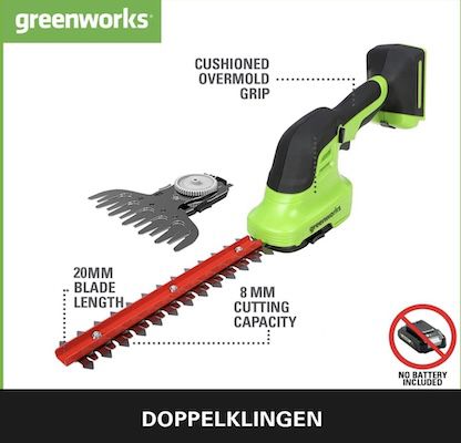 🧑🏻‍🌾🏡 Greenworks G24SHT 2 in 1 Strauch  und Grasschere für 54,99€ (statt 66€)