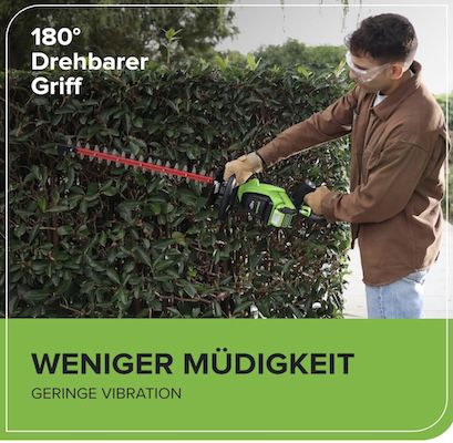 👨🏻‍🌾🏡 Greenworks Akku Heckenschere mit 66cm für 118,99€ (statt 140€)