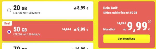 🔥 SIMon mobile: Vodafone Allnet Flat inkl. 50GB 5G für 9,99€ mtl.   monatlich kündbar