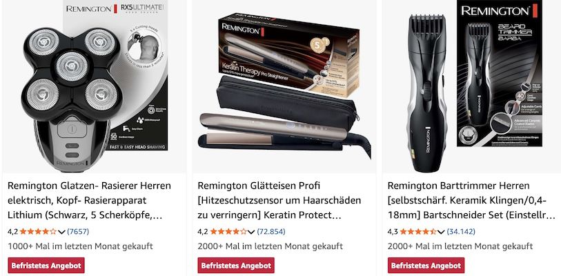 💇💇‍♀️Amazon: Remington Produkte stark reduziert z.B. Kopfrasierer für 40€ (statt 54€)