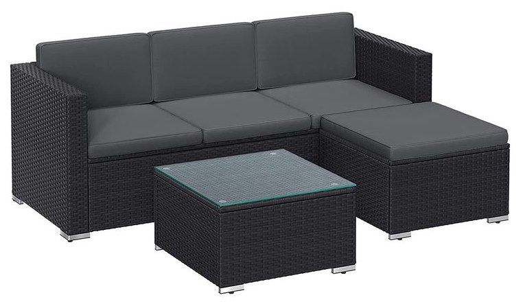 SONGMICS Gartenmöbel Set mit Glastisch für 248,99€ (statt 300€)
