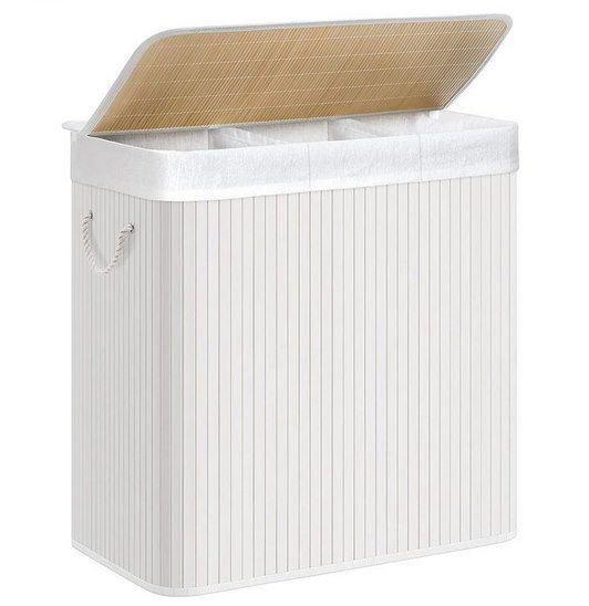 SONGMICS Wäschekorb aus Bambus mit 3 Fächern für 23,99€ (statt 33€)