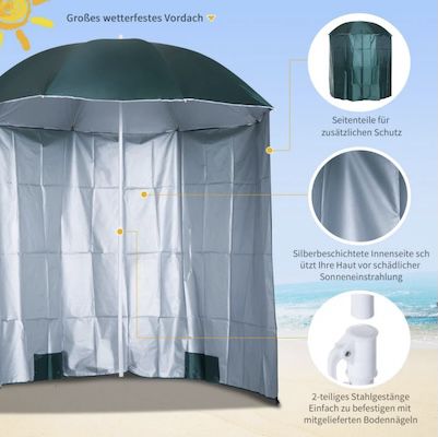 ☀️ Outsunny Strandschirm mit Seitenwand 220cm für 33,90€ (statt 42€)