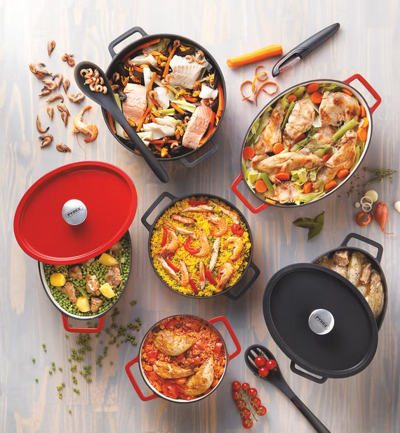 🫕Pyrex Slow Cook runder Gusseisen Schmortopf Rot (6,3l) für 78,90€ (statt 150€)
