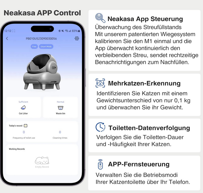 Neakasa M1 Oben offenes Katzenklo selbstreinigend App für 399,99€ (statt 479€)