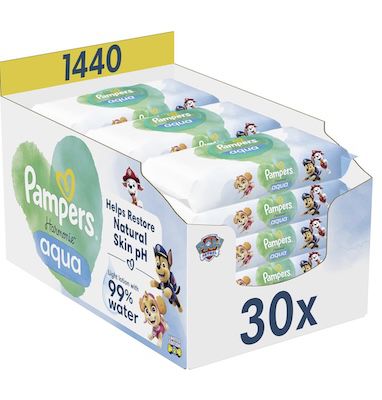 1.440 Stk. Pampers Harmonie Aqua Baby-Feuchttücher Paw Patrol für 35€ (statt 47€)