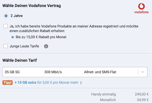 Eff. Gewinn 🔥 Google Pixel 9 Pro (512 GB) für 249€ + Vodafone 35GB für 34,99€ mtl. + 100€ Bonus
