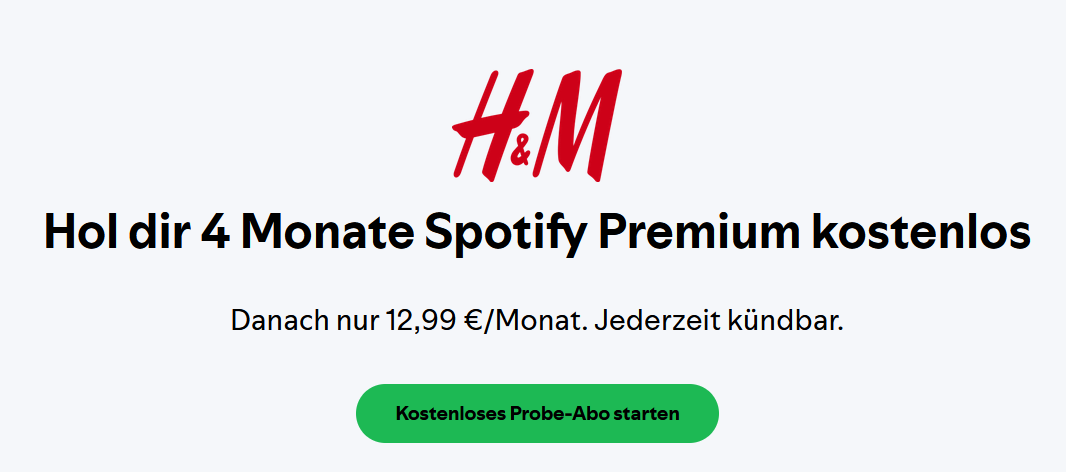 KNALLER! bis 4 Monate Spotify Premium 🎧 komplett kostenlos testen statt 52€ KNALLER! bis 4 Monate Spotify Premium 🎧 komplett kostenlos testen statt 52€