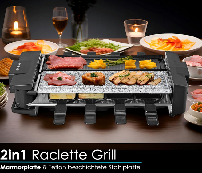 🥩 Steinborg SB 2220 Raclette Grill bis 8 Personen für 32,43€ (statt 50€)