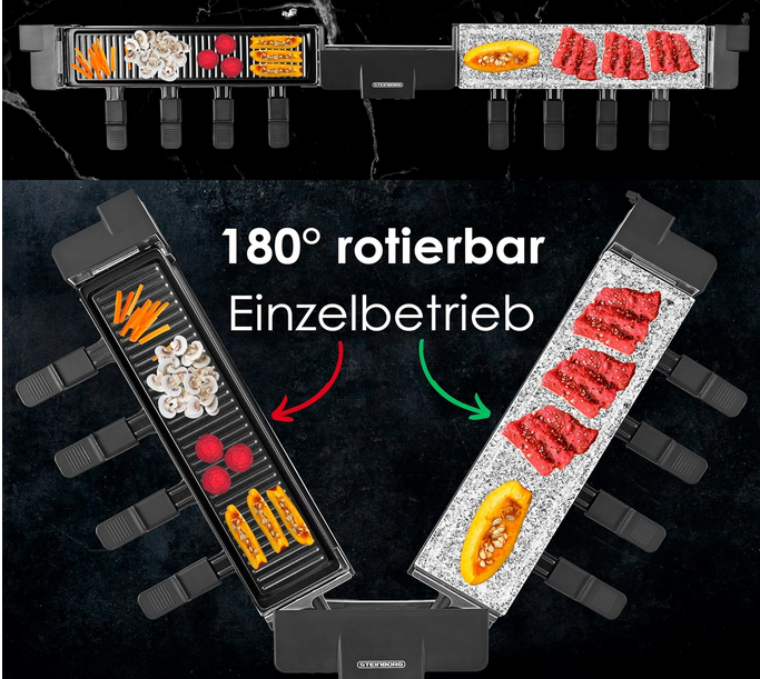 🥩 Steinborg SB 2220 Raclette Grill bis 8 Personen für 32,43€ (statt 50€)