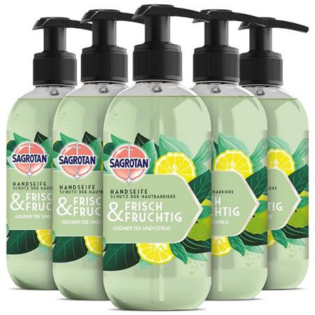🧴 5er Pack Sagrotan Frisch & Fruchtig Handseife, je 300ml ab 14,30€ (statt 20€)