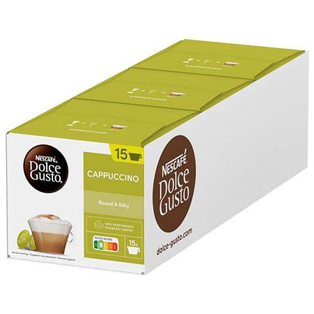 ☕ 3 x 15er Pack Nescafe Dolce Gusto Cappuccino Kapseln ab 24,12€ (statt 33€)