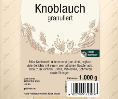 🧄 Fuchs Professional Knoblauch granuliert 1kg ab 11,59€ (statt 18€)