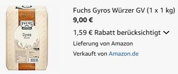 🍖 1Kg Fuchs Gyros Würzer GV ab 9€ (statt 14€)