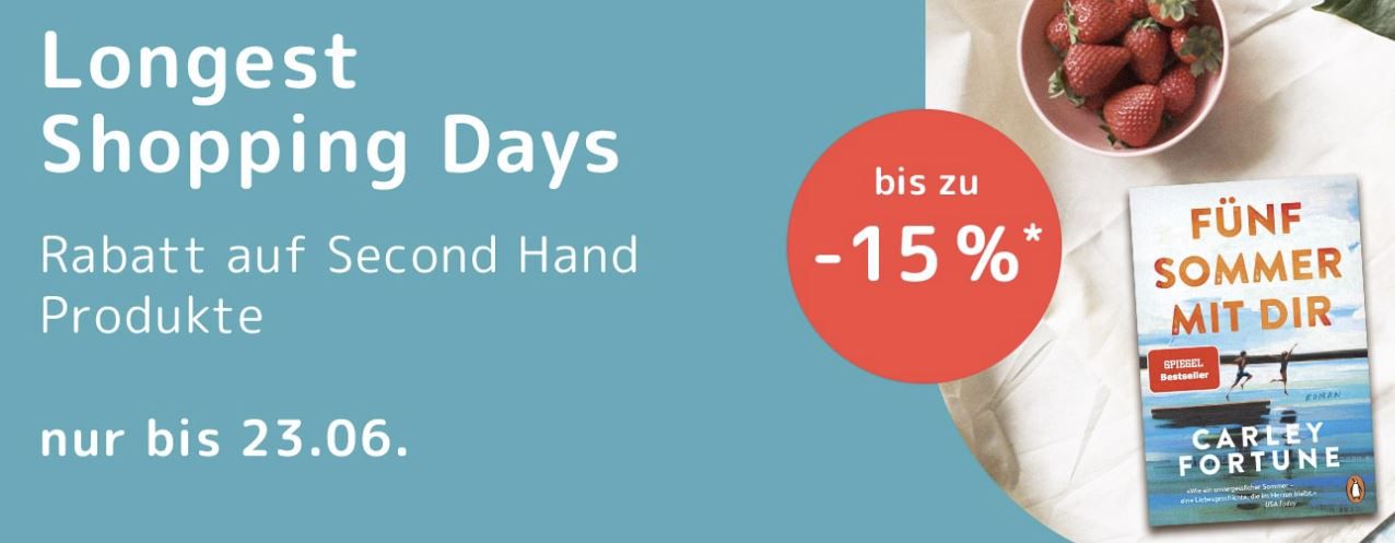 📘 Shopping Days: Bis 15% Extra Rabatt für gebrauchte Ware bei Medimops