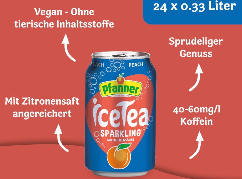 🍑 24x Pfanner Eistee Pfirsich 330ml für 16,17€ (statt 21€)
