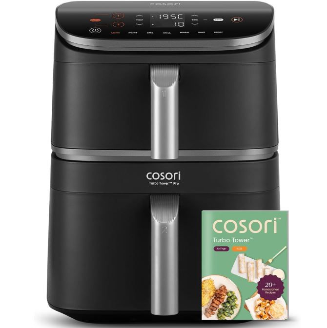 COSORI Turbo Tower Pro 10,8L   Doppelkammer übereinander für 259,99€ (statt 320€)