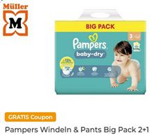 Wieder da! Couponplatz: 2x Big Packs Pampers Windeln/Pants kaufen, 1x gratis dazu