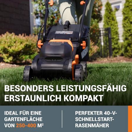 🏡 Worx WG779E.1 Akku Rasenmäher 40V Set, 34cm für 195,49€ (statt 230€)