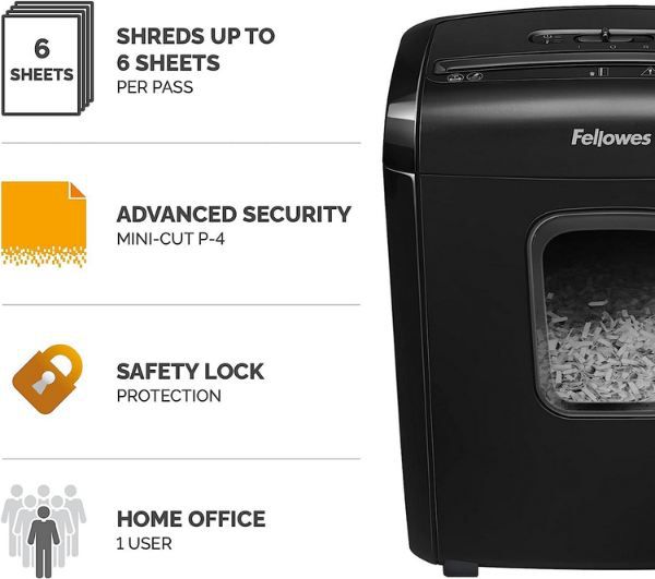 📄 Fellowes Powershred 6M Minicut Aktenvernichter, P4 Schnitt für 42,99€ (statt 55€)