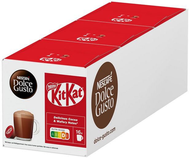 ☕ 3 x 16er Pack Nescafe Dolce Gusto Kitkat Kakao ab 15,19€ (statt 21€)