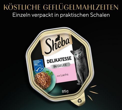 🐈 22er Pack Sheba Delikatesse in Gelee mit Lachs ab 9,70€ (statt 14€)