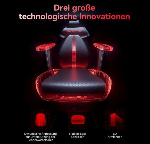 💺 AutoFull M6 Gaming Stuhl mit Dynamischer Lendenstütze für 274,99€ (statt 550€)