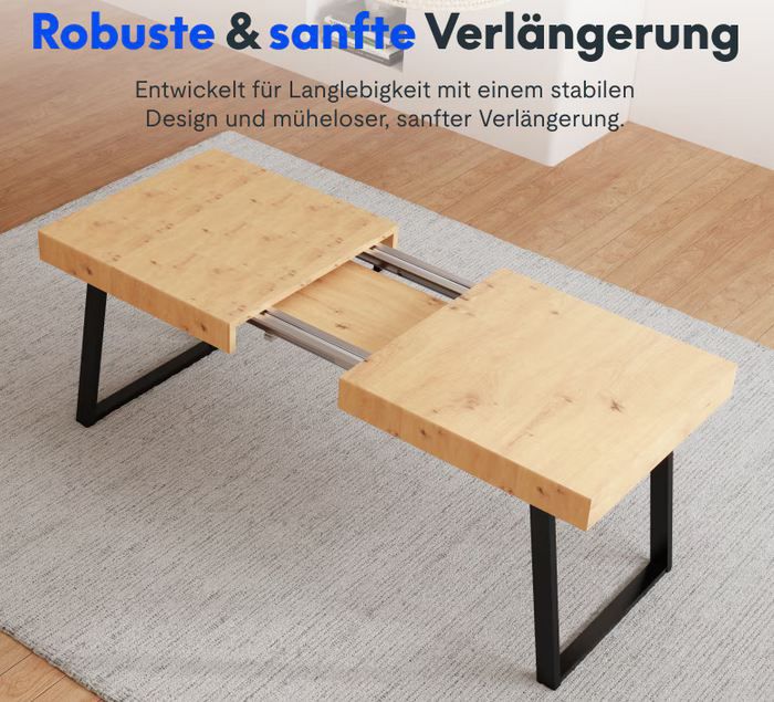 Flexispot DT3 Ausziehbarer Esstisch mit Trapezgestell für 199,99€ (statt 220€)