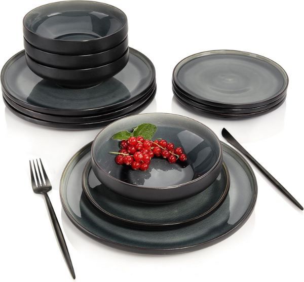 🍽️ Sänger Helsinki Steingut Geschirr Set, 12 tlg. für 69,99€ (statt 130€)