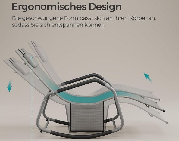 SONGMICS GCB230G01 Schaukelliege, 151x56x90cm für 49,99€ (statt 65€)