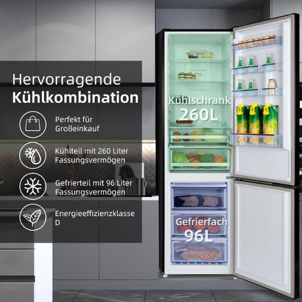 ❄️ CHIQ FBM351NEI42 Kühlschrank mit Gefrierfach, 356L für 459,99€ (statt 560€)