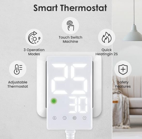 Hocosyme Infrarotheizung mit Thermostat, 300W für 58,49€ (statt 90€)