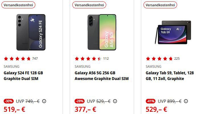 📺 Media Markt: Samsung Deal Days mit Rabatten auf Handy, TV, Tablet, u.v.m.