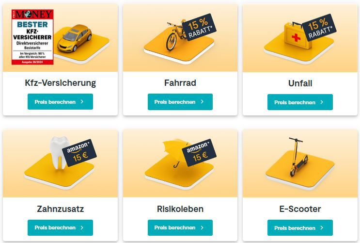 HUK24:  25% auf Privathaftpflicht & Hausrat oder 15% auf Unfall + 15€ Amazon Gutscheine