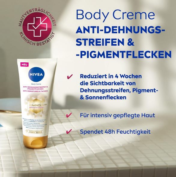 🧴 NIVEA Luminous360 Anti Dehnungsstreifen &  Pigmentflecken ab 6,29€ (statt 10€)