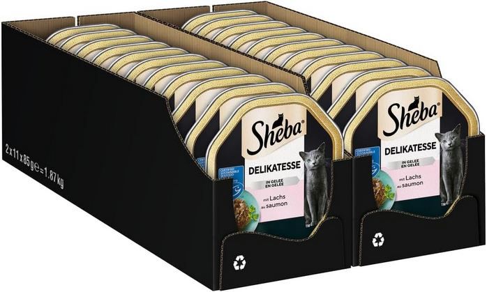 🐈 22er Pack Sheba Delikatesse in Gelee mit Lachs ab 9,70€ (statt 14€)