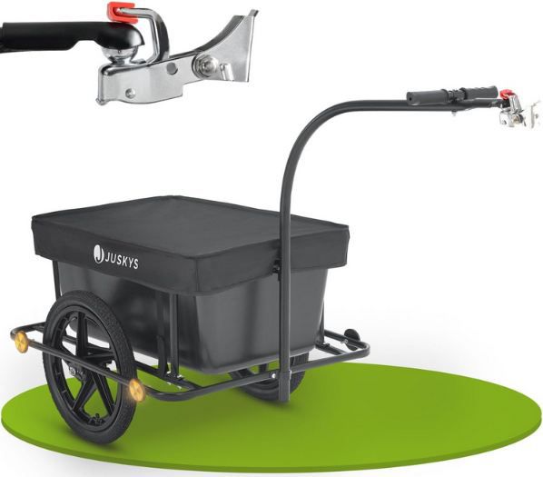 🚲 Juskys Fahrradanhänger mit Kupplung, 90L für 67,99€ (statt 77€)